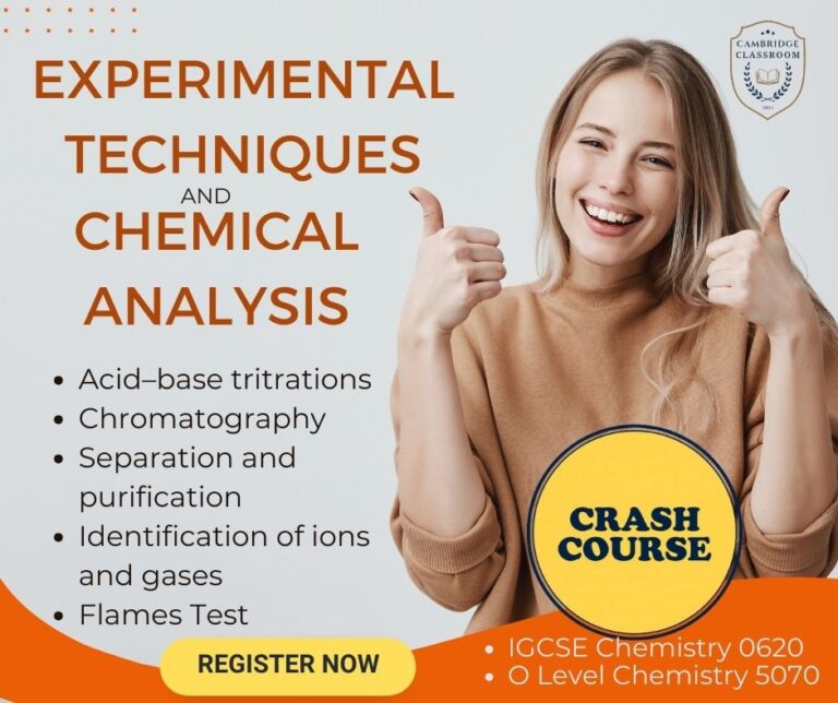 Experimental techniques and chemical analysis