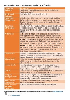 3.1 What is social stratification Lesson Plans Latest Syllabus of Sociology Camb 3.1 What is social stratification Lesson Plans Latest Syllabus of Sociology Camb