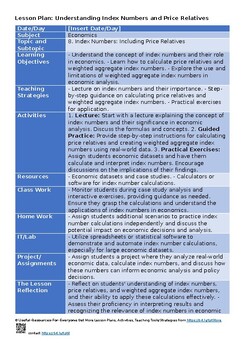 8. Index numbers. -O Level Statistics 4040 Lesson Plans Unit Plans Thematic Less