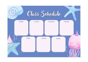 Classroom Schedule -Simplify Your School Year with Our Class Schedule/Timetable