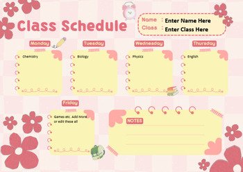 Class Schedule Timetable Transform Your Classroom with Stunning Class Schedule