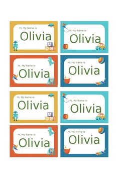 Vibrant Student Name Tags – Perfect for Back to School!  first day of School