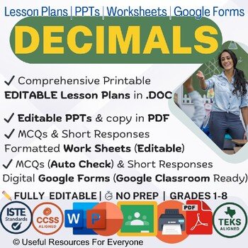 Decimals Lesson Plans PPTs Worksheets Google Form Quiz Bundle Decimals Lesson Plans PPTs Worksheets Google Form Quiz Bundle