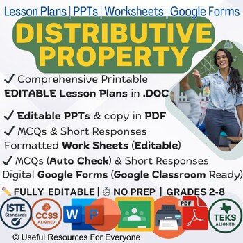Distributive Property Lesson Plans PPTs Worksheets Google Form Quiz Distributive Property Lesson Plans PPTs Worksheets Google Form Quiz