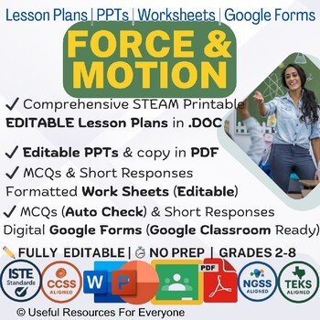 Force and Motion Lesson Plans PPTs Worksheets Google Form Quiz Bundle Force and Motion Lesson Plans PPTs Worksheets Google Form Quiz Bundle