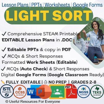 Light Sort Lesson Plans PPTs Worksheets Google Form Quiz Bundle Light Sort Lesson Plans PPTs Worksheets Google Form Quiz Bundle