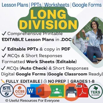 Long Division Lesson Plans PPTs Worksheets Google Form Quiz Bundle Long Division Lesson Plans PPTs Worksheets Google Form Quiz Bundle