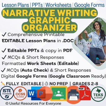 Narrative Writing Graphic Organizer Lesson Plans PPTs Worksheets Google F