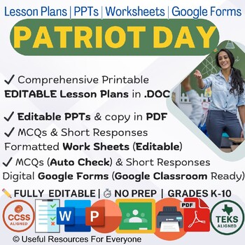 Parts of Speech Lesson Plans PPT Worksheets Google Forms Quiz Bundle