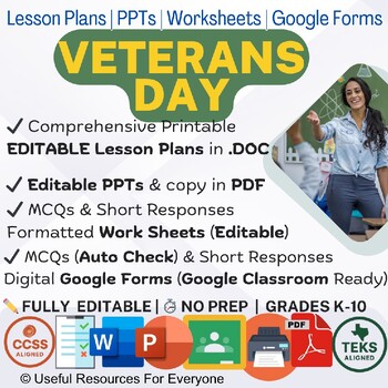 Verbs Lesson Plans PPTs Worksheets Google Form Quiz Bundle