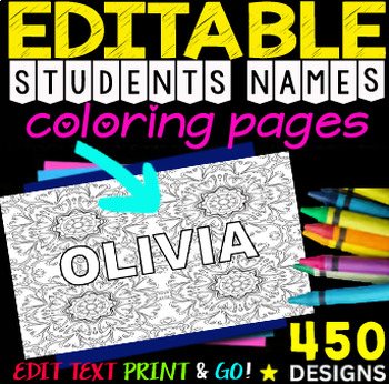 Personalized Name Coloring Pages | Editable Spring Student Name Colouring Sheets