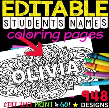 Personalized Name Coloring Pages Editable Spring Activities | 948 UHD Designs