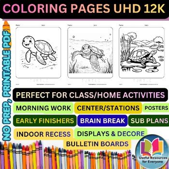 Cute Turtle Coloring Pages for Kids | 50 Printable Sea Turtle Coloring Sheets