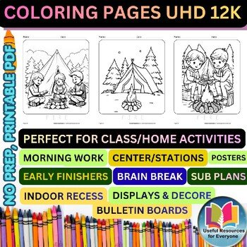 Campfire Coloring Pages 50 Printable Camping & Outdoor Adventure Coloring Sheets