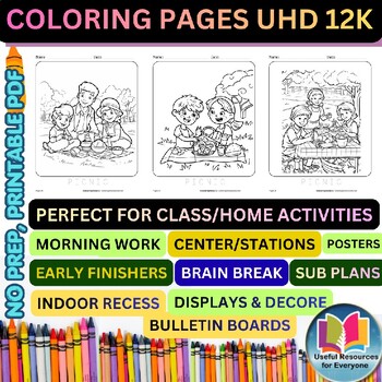 Picnic Coloring Pages for Kids | Picnic Day Color Pages Best 50 Printable Summer