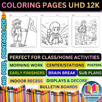Backpack Coloring Pages 50 Printable School Travel Camping Adventure Activities