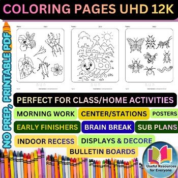 Bug Coloring Pages | 50 Printable Insect Nature Spring STEM Art Activities