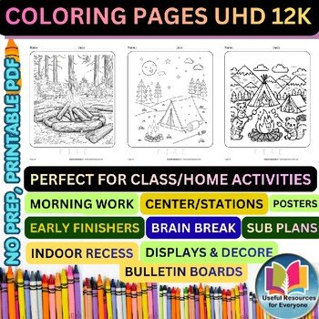 Campfire Coloring Pages | 50 Printable Camping Bonfire Adventure Activity Sheets