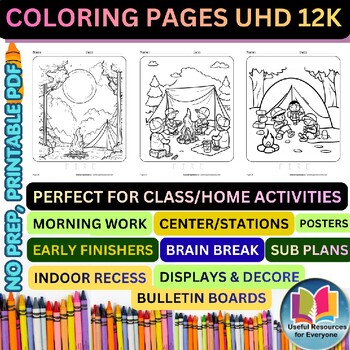 Best Campfire Coloring Pages | 50 Printable Camping Night Adventure Outdoor Fire