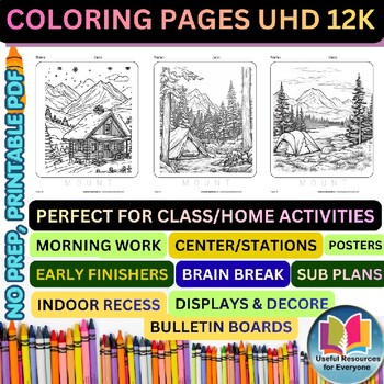 Mountain Coloring Pages | 50 Printable Scenic Peaks Volcano Valleys Adventure Ea