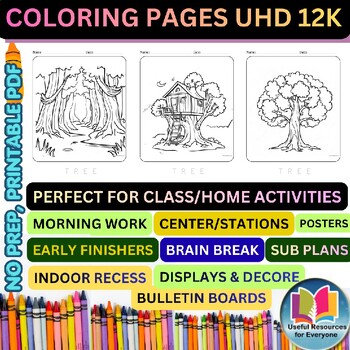 Trees Coloring Pages | 50 Printable Forest Ecosystem Nature Science Seasonal Lif Trees Coloring Pages | 50 Printable Forest Ecosystem Nature Science Seasonal Lif