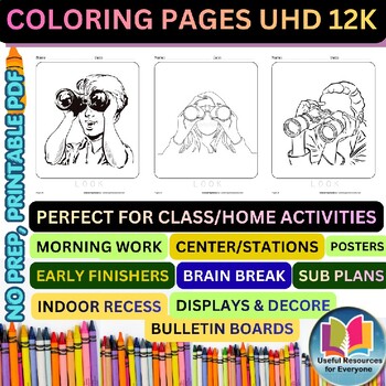 Binoculars Coloring Pages | 90 Printable Nature Exploration Wildlife Bird Watchi