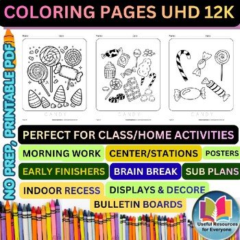 Candy Coloring Pages | 50 Printable Sweet Treats Dessert Sweets Shop Sugar Ca