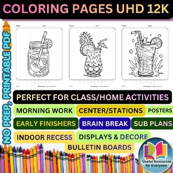 Lemonade Cup Coloring Pages | 50 Printable Summer Drink Stand Refreshing Beverag