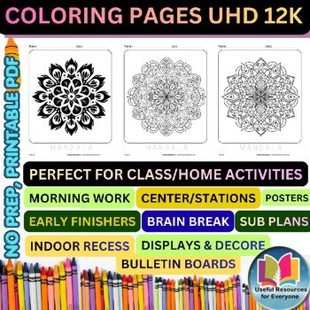 Concentric Circles Mandalas | 50 Printable Ring Pattern Coloring Pages for Focus