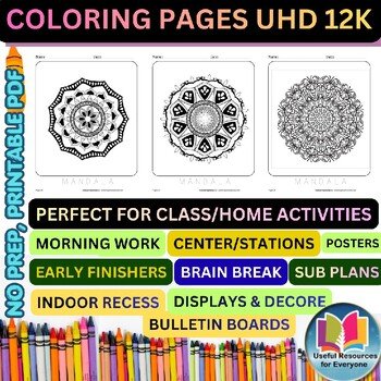 Checkerboard & Grid Mandalas | 50 Printable Square Pattern Coloring Pages for Fo