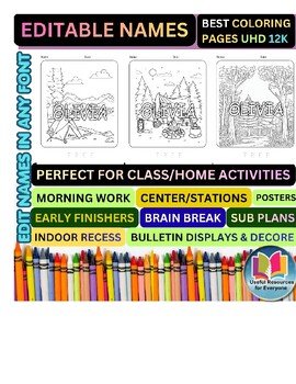 Editable Tent Coloring Pages with Personalized Student Names 50 Mindfulness (2) Editable Tent Coloring Pages with Personalized Student Names 50 Mindfulness (2)