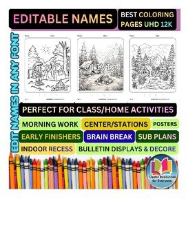 Editable Tent Coloring Pages with Personalized Student Names | Mindfulness & Cal Editable Tent Coloring Pages with Personalized Student Names | Mindfulness & Cal