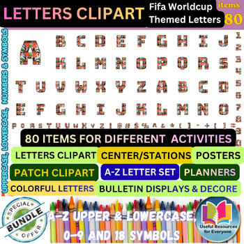 Soccer Alphabet Clipart Bundle | FIFA Inspired Letters PNG | Sports Bulletin Boa