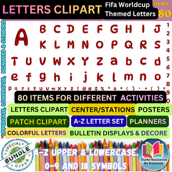Red & Blue Magnetic Alphabet Clipart Bulletin Board Letters | Classroom Decor Le
