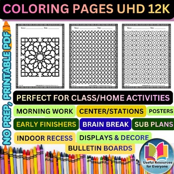 Sacred Geometry Coloring Book | 50 Intricate Pattern Coloring Pages | Mindfulnes