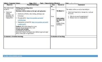 Output devices (Computer Science, ICT, IT)Latest Editable daily lesson plans
