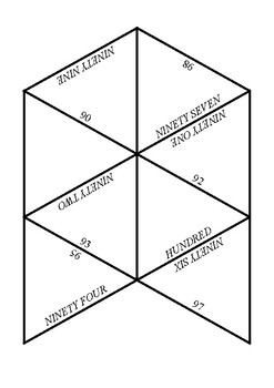 90-100 numbers matching (Math-English) Interesting assessment/test/ homework