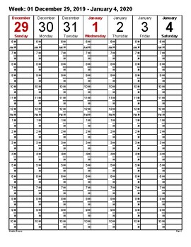 Weekly Calendar/ Planner 2020. Non-Editable Calendar/ Planner. Must to have