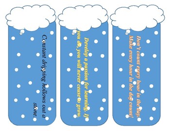 rain themed book tag at A4 size paper. NON-Editable tags with quotations.