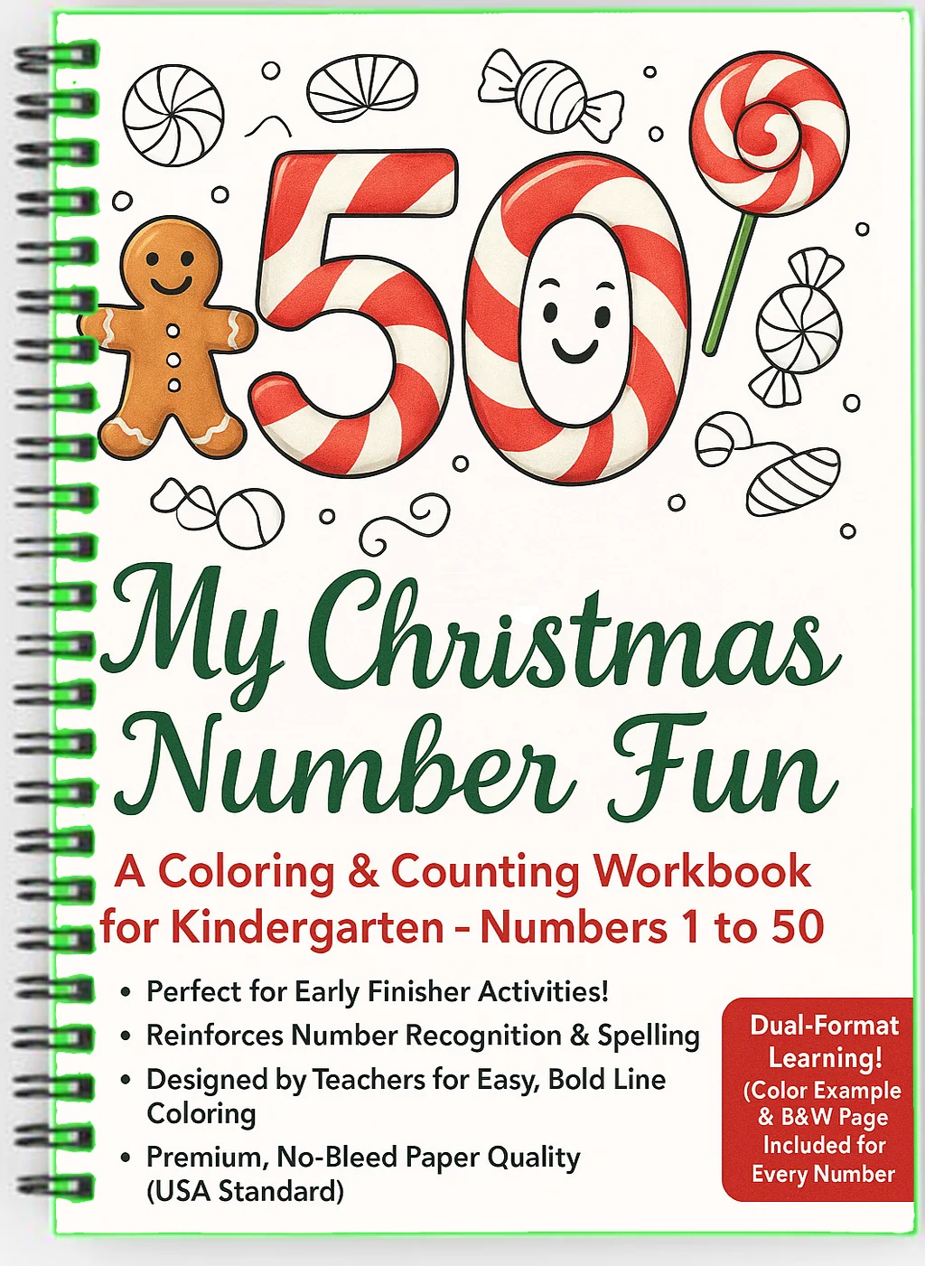 🎄 Coloring Book | Christmas Gingerbread Man Lollipop Themed