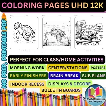 Cute Turtle Coloring Pages for Kids | 50 Printable Sea Turtle Coloring Sheets
