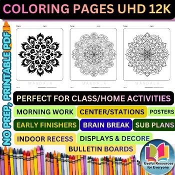 Concentric Circles Mandalas | 50 Printable Ring Pattern Coloring Pages for Focus