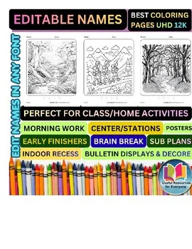 Editable Trail Path Coloring Pages | Personalized Name Practice Worksheets | 50 Editable Trail Path Coloring Pages | Personalized Name Practice Worksheets | 50