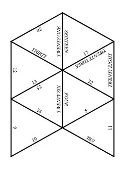 1-30 numbers matching (Mathematics-English) Interesting assessment/test/ homewrk